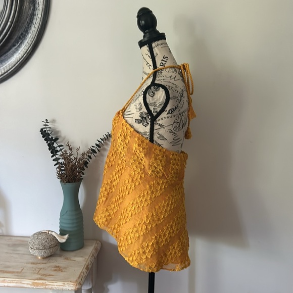 NWT Anthropologie Sachin & Babi Mustard Clip Dot Halter Top Women's size 4 - Picture 4 of 8